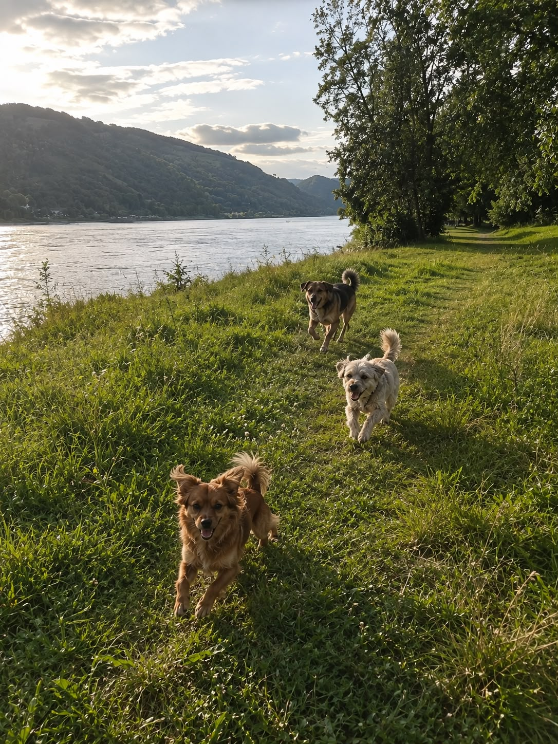 Hund im Urlaub an der Loreley